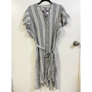 NWT EN CREME Black & White Midi Dress M (1098)